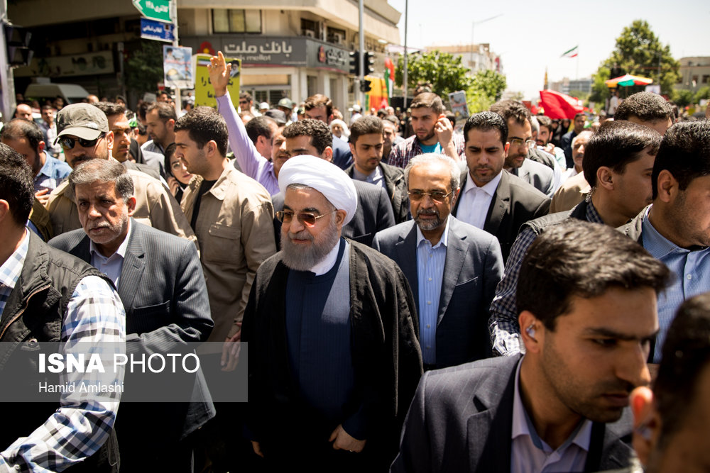 از حضور حاشیه‌ساز جهانگیری تا حضور روحانی، ناطق‌نوری و آیت‌الله جنتی در راهپیمایی