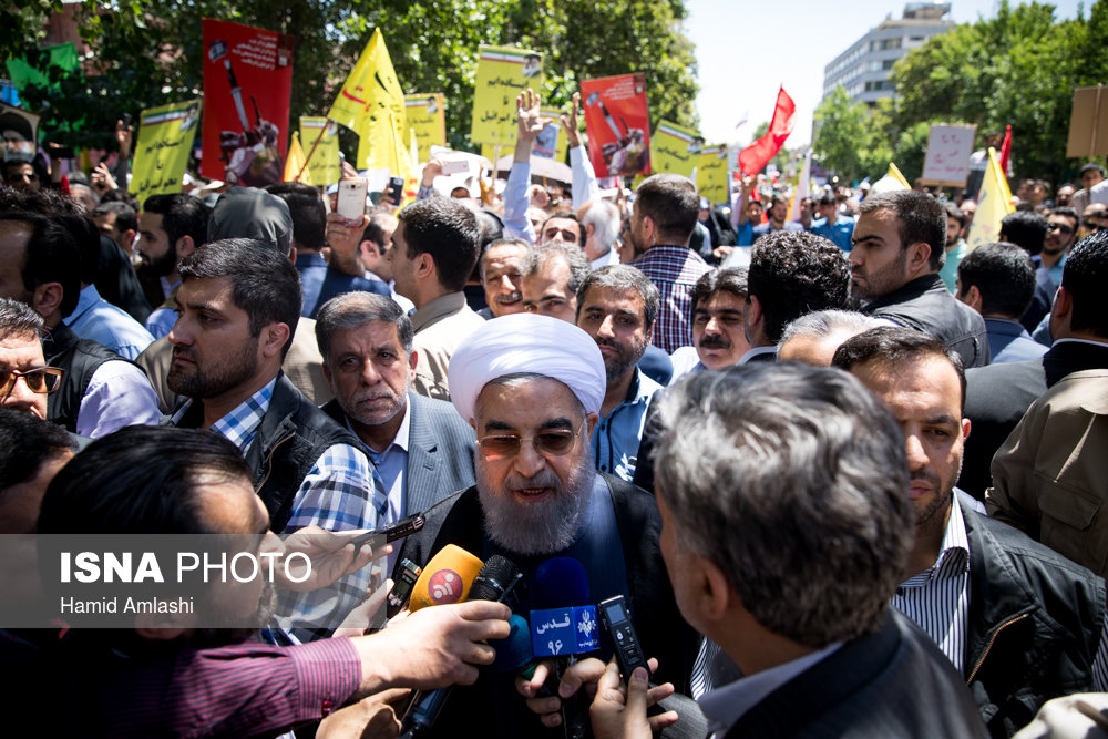 از حضور حاشیه‌ساز جهانگیری تا حضور روحانی، ناطق‌نوری و آیت‌الله جنتی در راهپیمایی